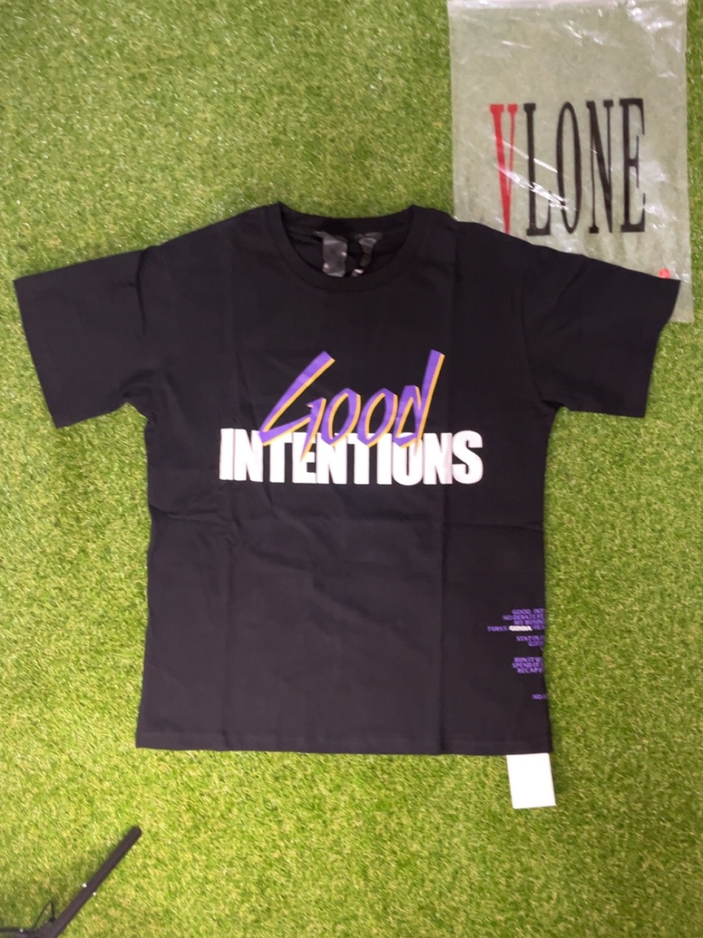 NWT VLONE x NAV Good Intentions Doves Graphic Tee Shirt Black M